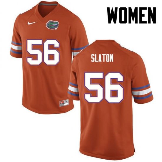 Women's Florida Gators #56 Tedarrell Slaton NCAA Nike Orange Authentic Stitched College Football Jersey OYH6762PS